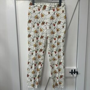 Akris Punto Womens Pant Size 6 Franca Poppy Dot Print Stretch Cotton Blend Ankle